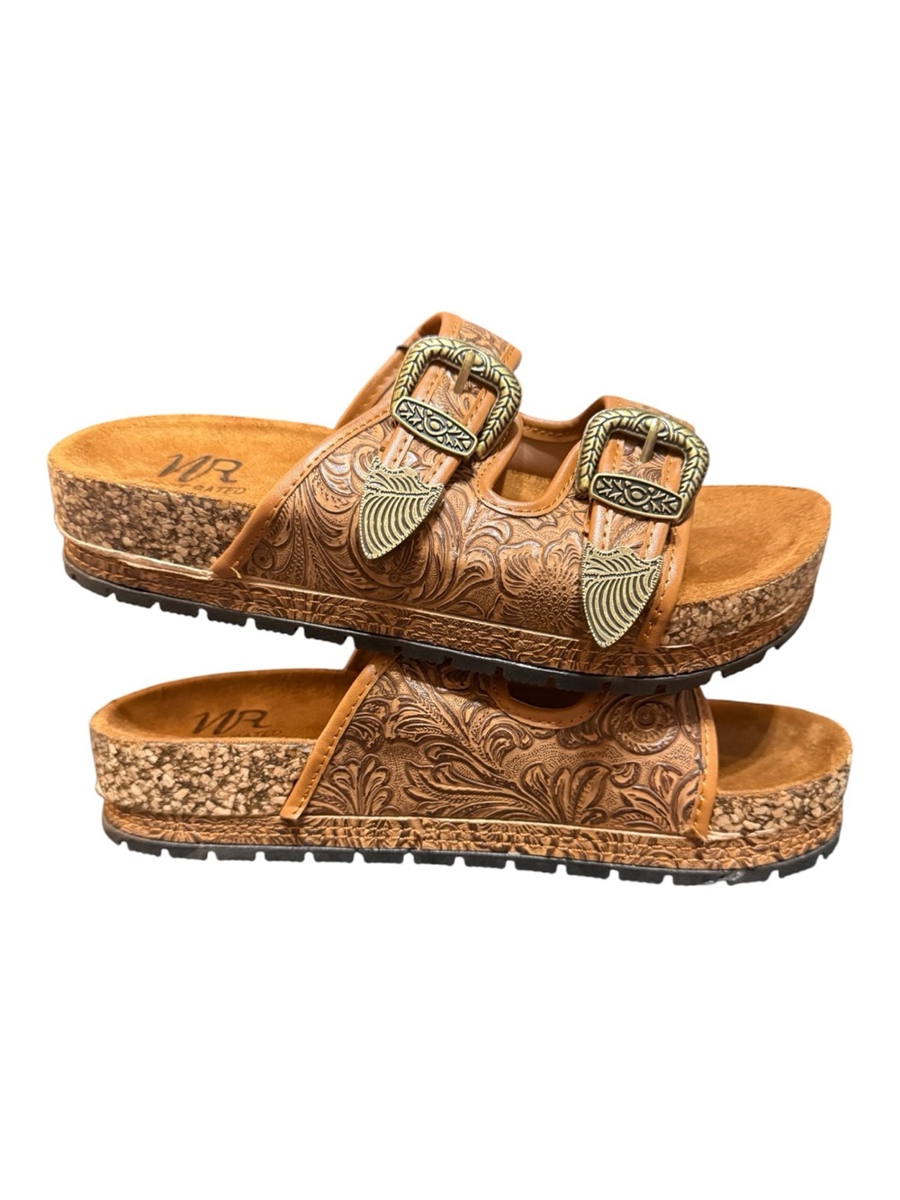 Not Rated Western Tooled Double Buckle Slide Sandals Women’s Size 6 NWOB - Picture 4 of 7